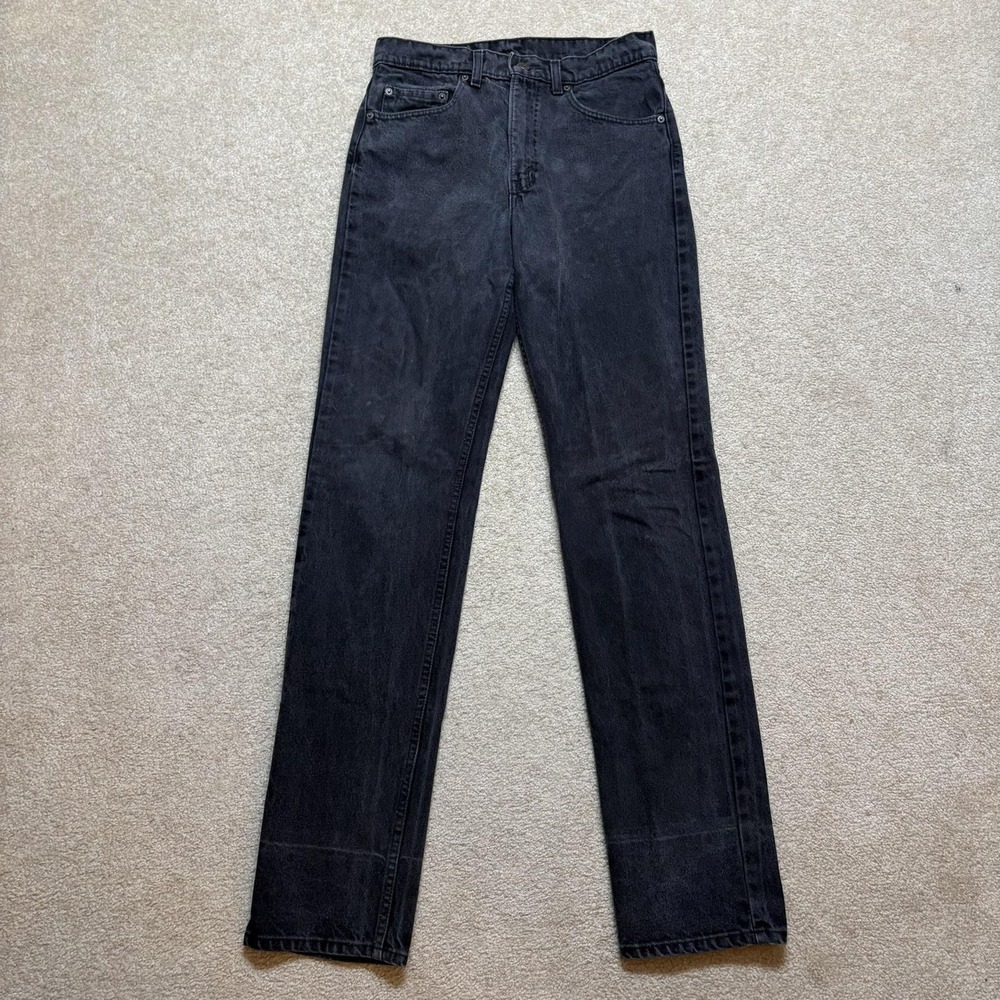 Vtg Levis 505‎ Jeans Mens 31x36 Faded Black Wash Regular Fit Straight Denim 90s